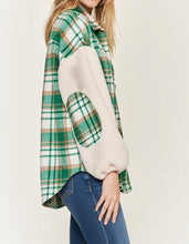 Plaid Fuzzy Sleeve Jacket (S-XL)