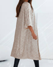 Sequin Open Front Duster Cardigan (S-XL)