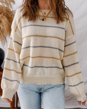 Eden Striped Ribbed Edge Drop Shoulder Sweater (S-XL)