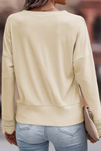 Isabella Texture Lace Trim Long Sleeve Top (S-2XL)