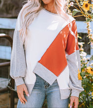 Isabella Stitching Irregular Hem Sweatshirt (S-XL)