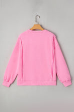 Brianna Lace Bow Embroidered Exposed Seam Sweatshirt