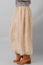 Vivienne Embroidered Mesh Overlay Long Skirt (S-XL)