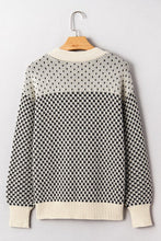 Dotted Colorblock Lantern Sleeve Sweater (S-XL)