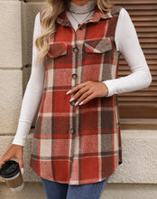 Plaid Button Up Vest Coat (S-2XL) 4 Colors