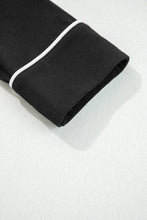 Black Contrast Trim Hooded Lounge Cardigan and Pants Set (S-XL)