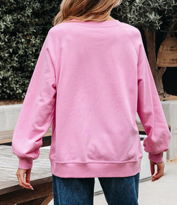 Lilah Lace Patched Raglan Sleeve Loose Fit Sweatshirt (S-XL)