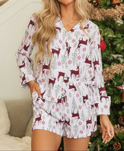Abigail Christmas Deer Shirt & Shorts Pajamas (S-XL)