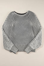 Stripe Ribbed Knit Boat Neck Sweater (S-2XL) 4 Colors