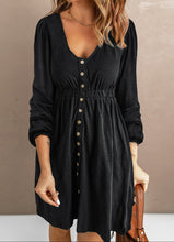 Julianna Button Up High Waist Long Sleeve Dress (S-2XL) 2 Colors