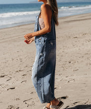 Baylor Distressed Bib Pocket Wide Leg Denim Overall (S-XL) 2 Colors