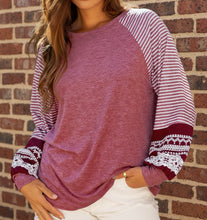 Kelsey Striped Raglan Long Sleeve Loose Top (S-2XL) 3 Colors