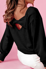 Bow Round Neck Long Sleeve Sweatshirt (S-XL)