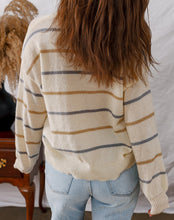 Eden Striped Ribbed Edge Drop Shoulder Sweater (S-XL)