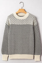 Dotted Colorblock Lantern Sleeve Sweater (S-XL)