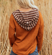 Payton Pattern Hoodie Henley Top (S-XL)