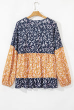 Cecilia Floral Ruffled Hem Round Neck Blouse (S-2XL) 2 Colors