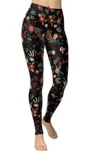 Black Floral Leggings - OS