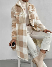 Long Plaid Sherpa Shacket Coat (S-XL)