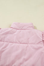 Ava Ruffle Sleeve Snap Puffer Vest (S-XL)