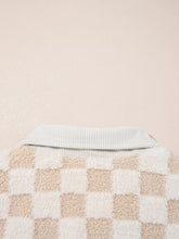 Checker Sherpa Corduroy Patchwork Zip Up Jacket (S-XL)