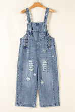 Baylor Distressed Bib Pocket Wide Leg Denim Overall (S-XL) 2 Colors