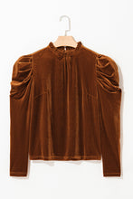 Josephine Puff Sleeve Velvet Top (S-XL)