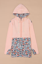 Gemma Floral Half Zip Kangaroo Pocket Hoodie (S-XL)