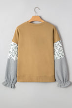 Beazita Patchwork Ruffled Sleeve Sweatshirt (S-XL)