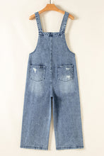 Baylor Distressed Bib Pocket Wide Leg Denim Overall (S-XL) 2 Colors