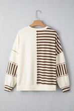 Ariana Stripe Stitched Oversized Sweatshirt (S-XL)