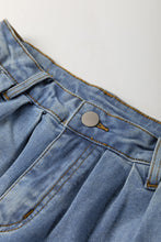 Scottie Blue Washed Pleated Detail Wide Leg Jeans (4-16)