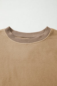 Tatum Fuzzy Sherpa Splicing Pullover Sweatshirt (S-XL)