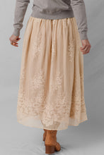 Vivienne Embroidered Mesh Overlay Long Skirt (S-XL)
