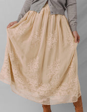 Vivienne Embroidered Mesh Overlay Long Skirt (S-XL)