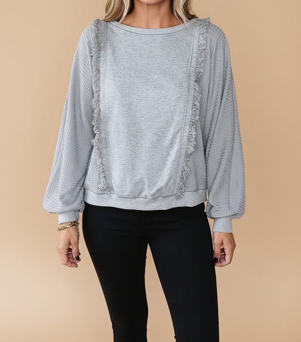 Mercy Hem Pullover top Long Sleeve Top (S-XL)