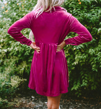 Lennon Long Sleeve Ruffle Velvet Dress (S-XL)