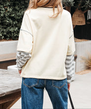 Ashley Striped Long Sleeve Two-in-one Top (S-XL)