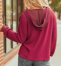 River Waffle Hooded Long Sleeve Top (S-XL)