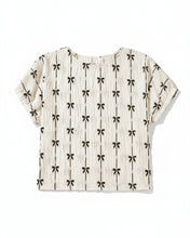 Aviana Bow Print Puff Short Sleeve Top (S-L)