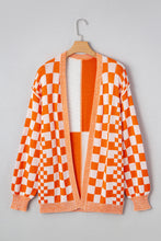 Wrenley Checkered Open Front Drop Shoulder Cardigan (S-XL)