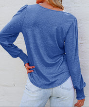 Andrea Shirred Shoulder Frilled Cuffs Long Sleeve Top (S-2XL) 3 Colors