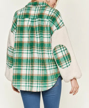 Plaid Fuzzy Sleeve Jacket (S-XL)