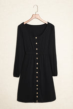 Julianna Button Up High Waist Long Sleeve Dress (S-2XL) 2 Colors