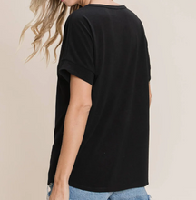 Black Casual Solid Short Sleeve T-shirt