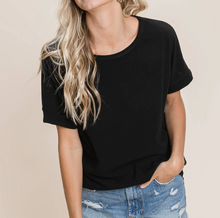 Black Casual Solid Short Sleeve T-shirt