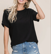 Black Casual Solid Short Sleeve T-shirt