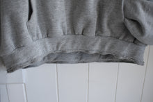 Light Grey Quilt Block Cropped Hoodie Sweatshirt (Small)