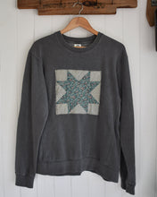 Dark Grey Sawtooth Star Quilt Block Sweatshirt (Large)