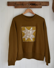 Dark Gold Sawtooth Star Quilt Block Sweatshirt (L/XL)